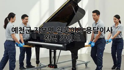예천군 지보면 원룸이사? 용달이사 완벽 가이드!