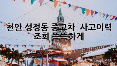 천안 성정동 중고차 🚗 사고이력 조회, 똑똑하게!