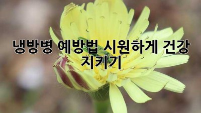 냉방병 예방법: 시원하게 건강 지키기